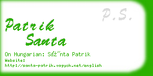 patrik santa business card